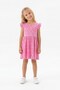 Floral Pattern Butterfly Sleeve Girls' Dress - 100% Cotton Summer Pink Dress - 2