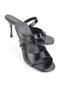 Elanor Flexible Soft Non-Slip Sole (8 cm) Black Patent Leather Single Strap Heeled Slippers - 2
