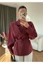 Burgundy Padded Transparent Tie-Up Shirt - 5029 - 2