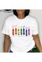 Cute Horizontal Colorful Pencil Theme Printed Premium Oversize T-Shirt