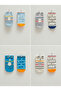 90% Cotton Baby Boy Socks 2 Pairs (4 Pieces) with Cute Animal Figures and Striped Patterns - 4