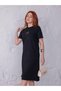Zeylina-Short Sleeve Midi Two Yarn Combed Cotton Embroidered Oversize Dress S-M-L-Xl - 3