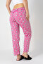 3-Piece Cotton Thin Breathable Fabric Ribbon Waist Detail Solid Pocketless Women's Pajama Bottoms - 2