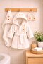 3 Piece Towel and Bathrobe Set with Baby Animal Figures - 2