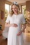 New Season Ecru Jacquard Shawl Collar Summer Full Length Special Design Cotton Maternity Dressing Gown Nightgown Set - 8