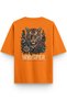 Women's / Men's Semi Oversize T-Shirt Whisper Tiger Back Printed Orange T-Shirt 1376