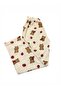Girl's Teddy Bear Patterned Cream Color Cotton Short Sleeve Pajama Set - 4
