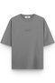 Women's / Men's Semi Oversize T-Shirt Van Gogh Starry Night Back Printed Gray T-Shirt 1243 - 2