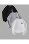 Girl's Small Ribbon 3-Piece Sweatshirt Set White, Pink, Black