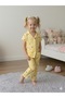 Girls' Pajama Set Summer Yellow Color Lemon Patterned Cotton Short Sleeves - 3