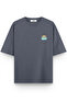 Women's / Men's Semi Oversize T-Shirt Sponge Back Printed Smoked T-Shirt 1232 - 2