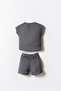Baby Boy Gray Shorts Set - 4