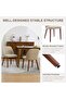 Wooden Dining Chairs Set of 2, Upholstered Fabric Kitchen Chairs with Padded Seat & Solid Woo - 5