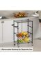4-Tier Rolling Utility Cart, 110 Lbs Capacity Metal Storage Cart with Lockable Wheels & Handle - 7