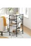 4-Tier Rolling Utility Cart, 110 Lbs Capacity Metal Storage Cart with Lockable Wheels & Handle - 6