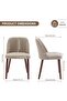 Wooden Dining Chairs Set of 2, Upholstered Fabric Kitchen Chairs with Padded Seat & Solid Woo - 2