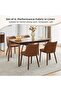 Dining Chairs Set of 2, Upholstered Fabric Kitchen Chairs with Wing Backrest, Thick Cushions, - 6