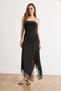 Women's Black Slit Asymmetrical Lace Detailed Sandy Skirt Etk-19000419 - 3