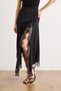 Women's Black Slit Asymmetrical Lace Detailed Sandy Skirt Etk-19000419 - 2