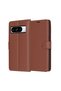 Case for Google Pixel 8 Pro, Leather Folio, shockproof, brown