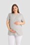 Cotton Short Sleeve Maternity T-Shirt in Gray 3-Pack – Soft and Comfortable Maternity Wear - 4