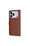 Case for iPhone 17 Pro, Leather Folio, shockproof, brown - 5
