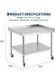 36x30x30 Inch Stainless Steel Equipment Grill Stand Table with Wheels - 7