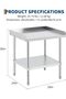 28x24x30 Inch Stainless Steel Equipment Grill Stand Table - 2