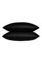 Linestyle 2-Piece Pillowcase 100% Cotton Satin Black 50X70 Black