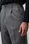 Gray Relax Fit Pleated Men's Trousers - 3