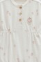 Baby Girl Romper Strawberry Patterned Cotton Terry Fabric Summer Romper - 2
