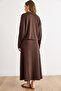 Women's Brown Top Shirt Inner Dress Flowy Set Tkm-19000479 - 6