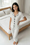 Bow Detail Soft Short Sleeve Pajama Set Nokti - 5