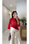 Cholwe Red Crew Neck Knitted Sweater - 3