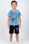 Boy's Tiger Figure Detailed Shorts Set with Tiger Print - 3