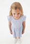 Girl's Daisy Patterned Dress 100% Cotton Single Jersey Fabric Waist Gathered Summer Dress - 6