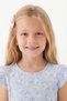 Girl's Daisy Patterned Dress 100% Cotton Single Jersey Fabric Waist Gathered Summer Dress - 3