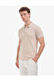Dark Beige Slim Fit 100% Cotton Buttoned Polo Collar Basic T-Shirt 50321128-Vr088 - 3