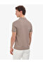 Dark Mink Slim Fit 100% Cotton Non-Curling Zippered Polo Collar Basic T-Shirt 50325311-Vr241 - 5