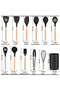 Silicone Cooking Utensils Set Wooden Handles Holder Heat Resistant Non Toxic Kitchen Essentials - 2