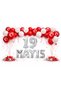 May 19Th Youth and Sports Day Themed Silver Foil Number and Letter Red White Moon Star Balloons