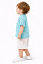 Tomurcuk 13504-26 Baby Boy Shorts Set Star Patterned Summer Shirt Shorts Set Comfortable Fit 2 Piece - 4