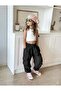 Girl's Parachute Fabric Top and Bottom Set, Comfortable Fit, Sports Combination with Cargo Pants - 3