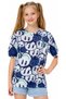 Boy'S/Girl's Smiling Face Patterned Oversize Fit White Color T-Shirt - 2