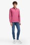 Men's Dark Pink Polo Collar Basic Sweatshirt 50253121-Vr167 - 4