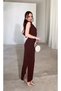 Women's Silvery Long Evening Dress with Shiny Stone Detail, Stylish Evening Gown - 7