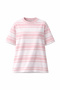 Women's Pink Striped Basic T-Shirt 100% Cotton Comfortable Fit Summer Premium Style - 3