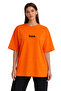 Orange Oversize T-Shirt Unisex 100% Cotton Think Written Printed Basic Loose Men's Women's T-Shirt - 2