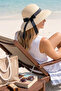 Women's Straw Beach Hat - Wide Brim, Downward Curved Bell Style - 5