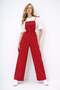 Red Aerobin Salopet Pants with Front Pockets and Strap Ring Detail Alc-X13581 - 2
